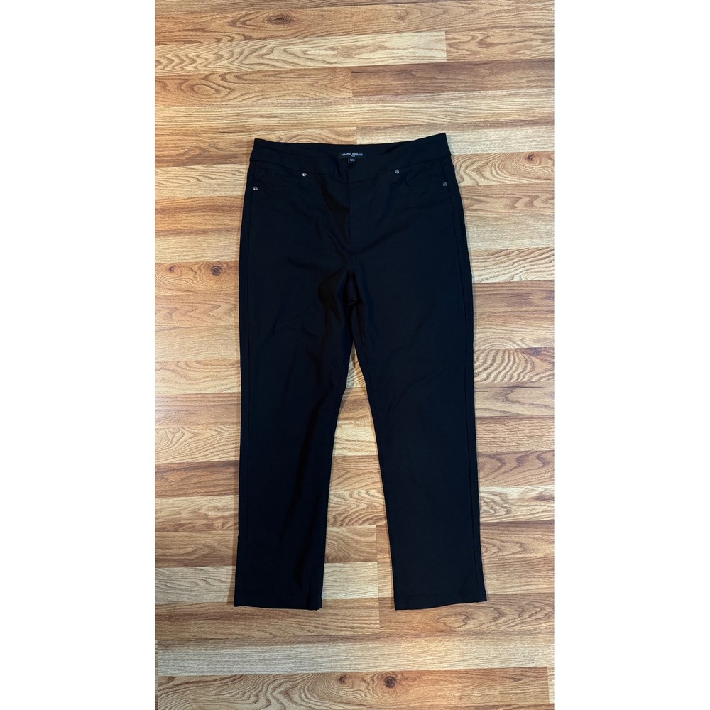 Mario Serrani Italy Womens Black Pull On Stretch Straight Leg Pants Size Medium